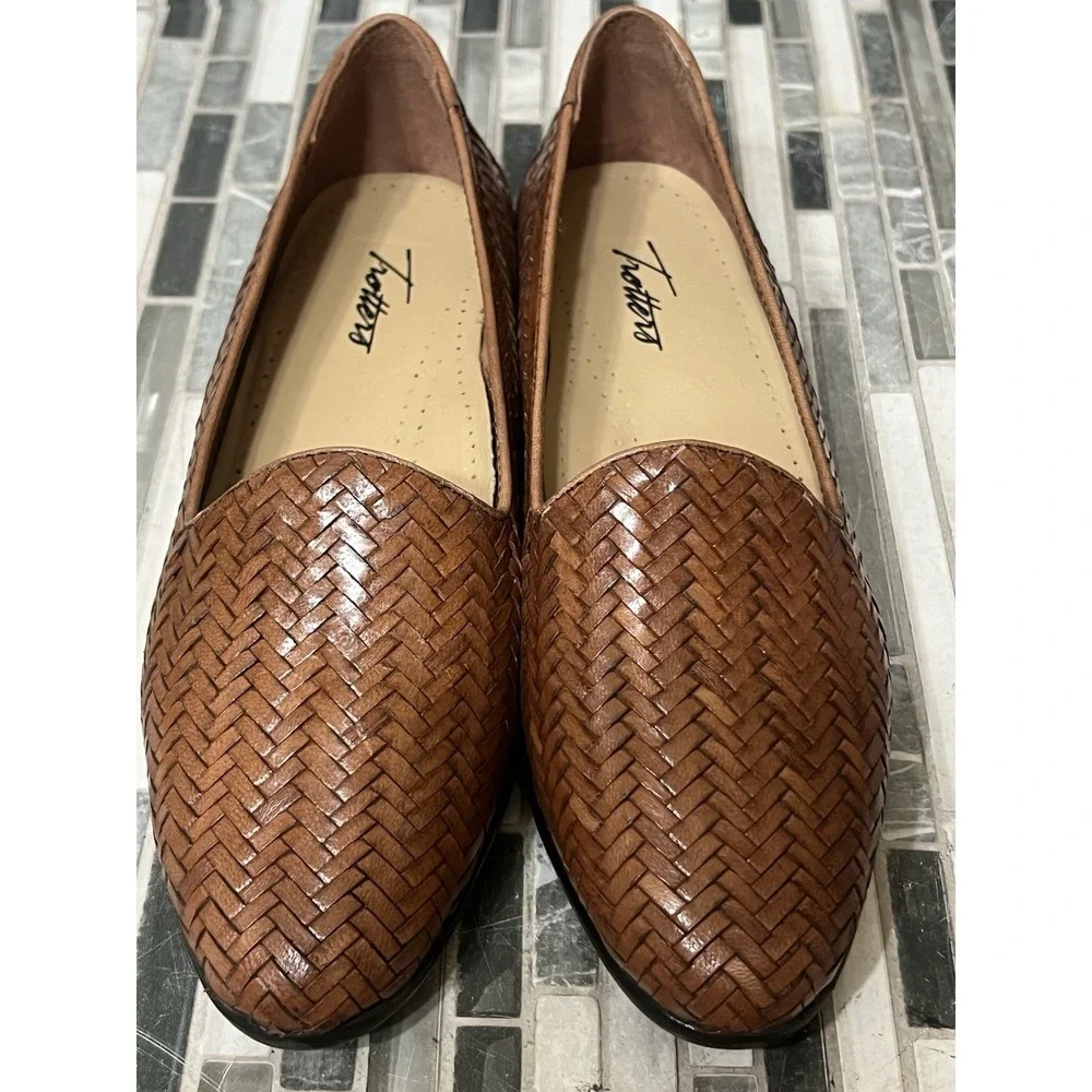 Trotters Liz III Brown Leather Dress Shoes Men Size 9W